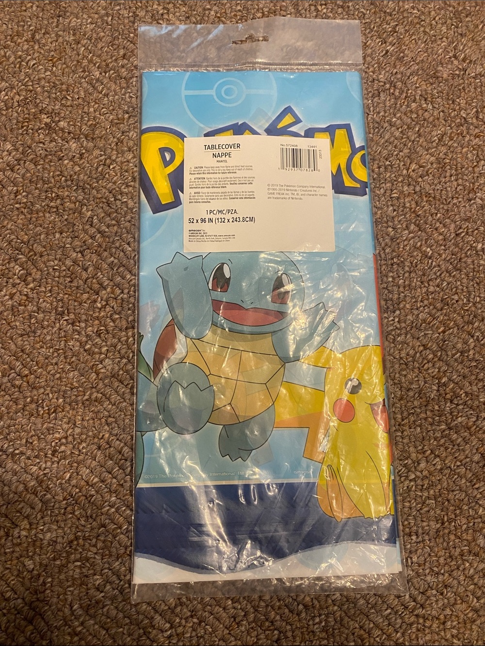 Pokémon Squirtle & Pikachu Tablecover - Blue & Yellow